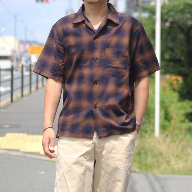 COLIMBO/コリンボ Modest Open Collar Shirt "Indigo Ombre Check" Rust Brown Check (ZB-0304) | コリンボ | 05