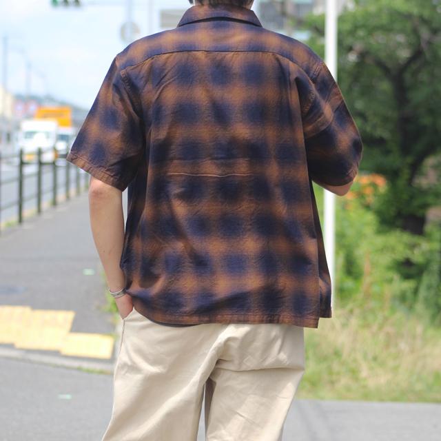 COLIMBO/コリンボ Modest Open Collar Shirt "Indigo Ombre Check" Rust Brown Check (ZB-0304) | コリンボ | 07