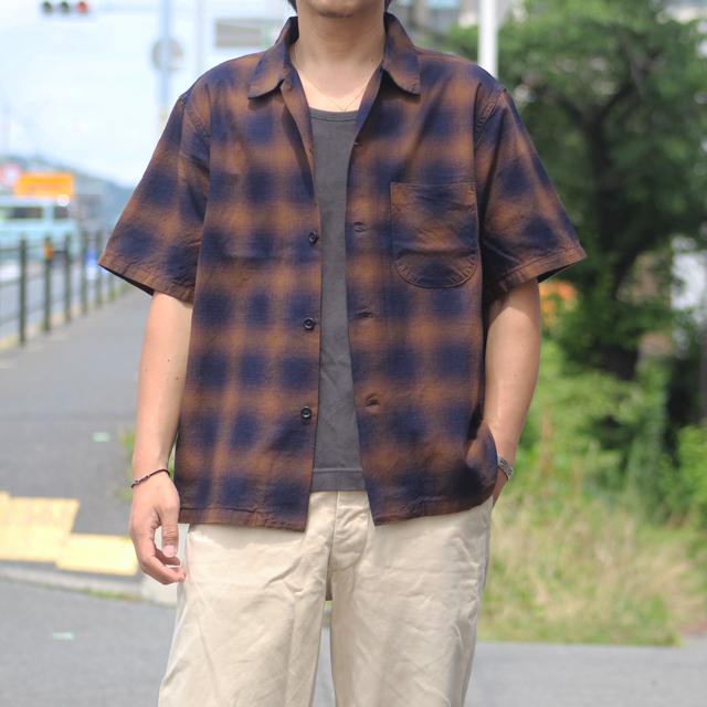 COLIMBO/コリンボ Modest Open Collar Shirt "Indigo Ombre Check" Rust Brown Check (ZB-0304) | コリンボ | 08