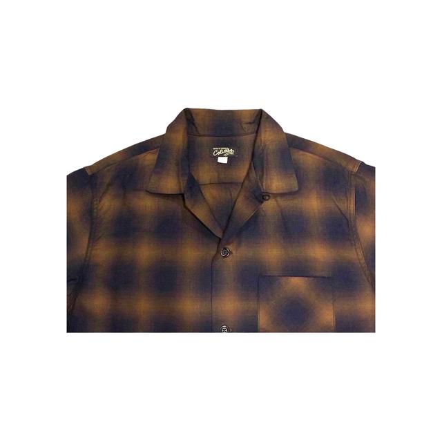 COLIMBO/コリンボ Modest Open Collar Shirt "Indigo Ombre Check" Rust Brown Check (ZB-0304) | コリンボ | 03