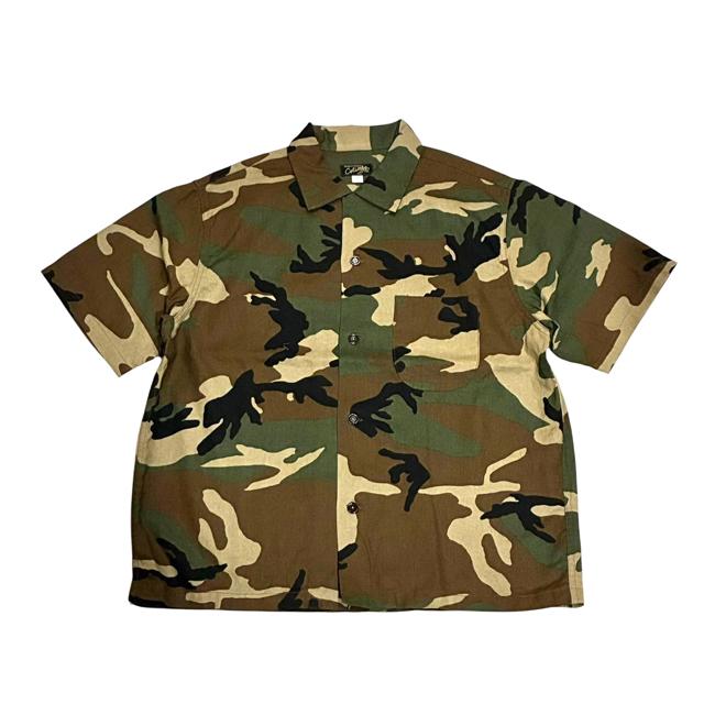COLIMBO/コリンボ Modest Open Collar Shirt -Heavy Weight Linen- "WOODLANDCAMO" (ZB-0313) | 
