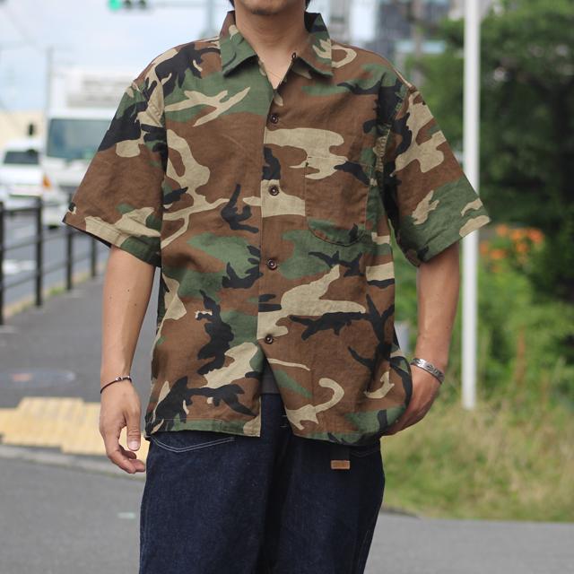 COLIMBO/コリンボ Modest Open Collar Shirt -Heavy Weight Linen- "WOODLANDCAMO" (ZB-0313) |  | 05