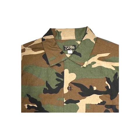 COLIMBO/コリンボ Modest Open Collar Shirt -Heavy Weight Linen- "WOODLANDCAMO" (ZB-0313) |  | 01