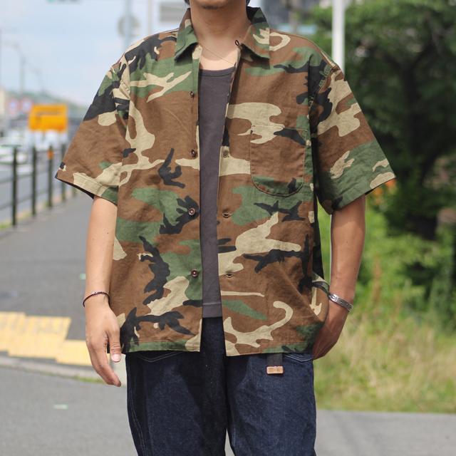 COLIMBO/コリンボ Modest Open Collar Shirt -Heavy Weight Linen- "WOODLANDCAMO" (ZB-0313) |  | 08