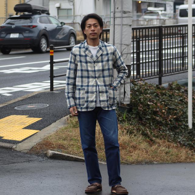 WORKERS/ワーカーズ Relax Jacket, Blue Madras｜morleyclothing｜11