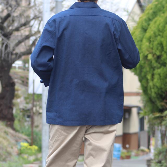 WORKERS/ワーカーズ Open Collar Shirt, Indigo Chambray｜morleyclothing｜13