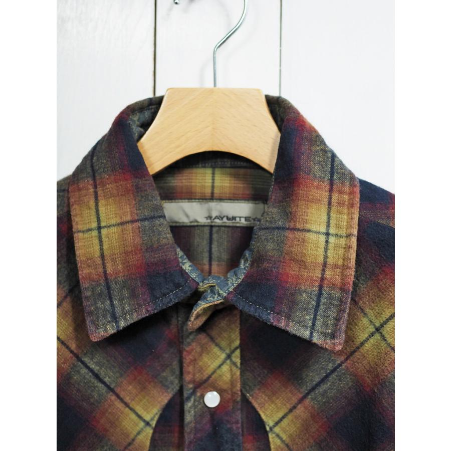 AYUITE(アユイテ) OMBRE CHECK NEL WESTERN SHIRT オンブレ チェック ネル ウエスタンシャツ AU18A-FS45 (ベージュ) メンズ カジュアル 送料無料｜morning-glow｜05