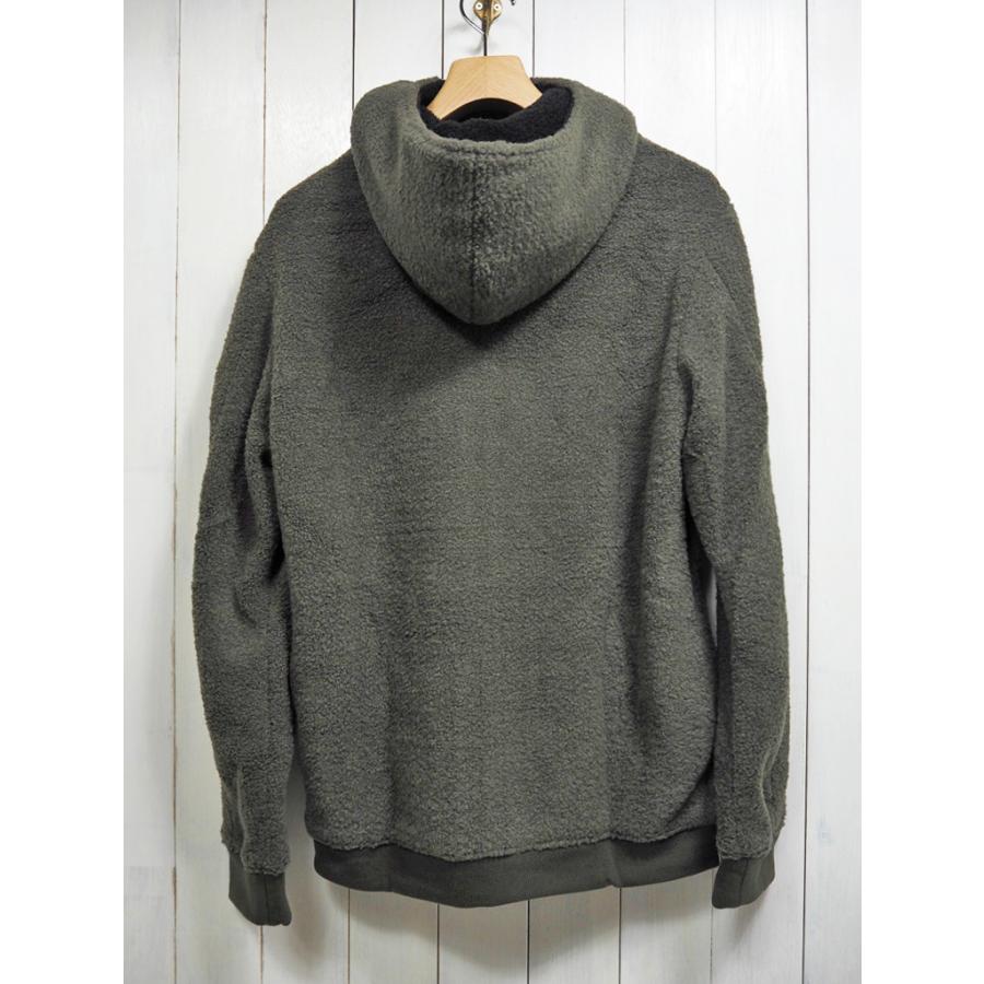 AYUITE(アユイテ) SHEEP JERSEY ZIP HOODY シープジャージ ジップアップフーディー AU18A-J70 (カーキ) / パーカー / ボア / メンズ｜morning-glow｜02