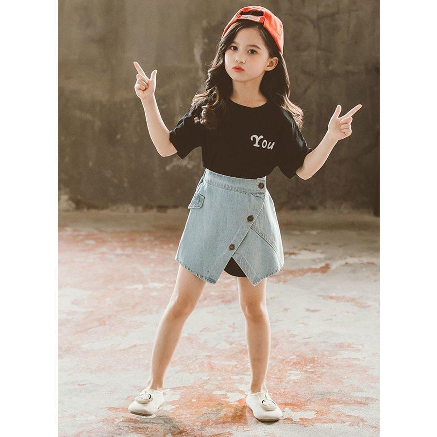 激安人気新品 ウエア 韓国 子供服 ２点セット 女の子 Tシャツ デニムスカート 韓国 子供服 ２点セット 女の子 Tシャツ デニムスカート こども服 学生 セットアップ 子供 半袖tシャツ 可愛いスタイル キッズ 個性 110 1 130 140 150 160cm Www Threeriversofs Com