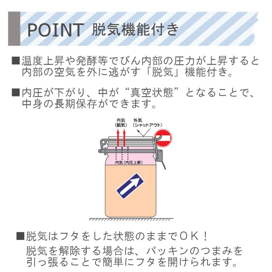 密封びん 1L セラーメイト 星硝 脱気機能つき 透明 ガラス製 シンプル 広口 収納 密閉瓶｜mos-mart｜06