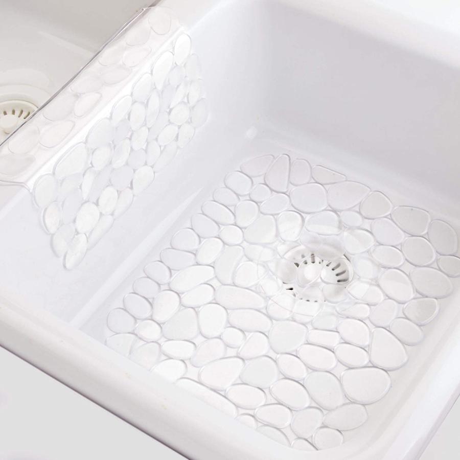アウトレット☆送料無料】【アウトレット☆送料無料】InterDesign シンクマット クリアー Pebblz 小石 クリア プラスチック シンク 保護 マット 切り取り可 インターデザイン ID シンク、コンロ用品 『インターデザイン Orbz オーブズ シンクマット グラファイト L』