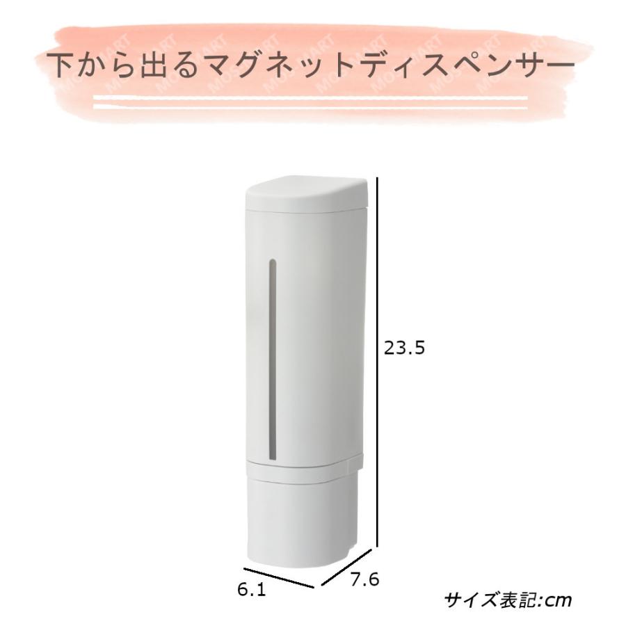 下から出る マグネット ディスペンサー ずれ落ち対策済 3点セット リッチェル ソープディスペンサー 浮く 壁面 収納  掃除簡単 磁石 残量確認可 広口｜mos-mart｜08