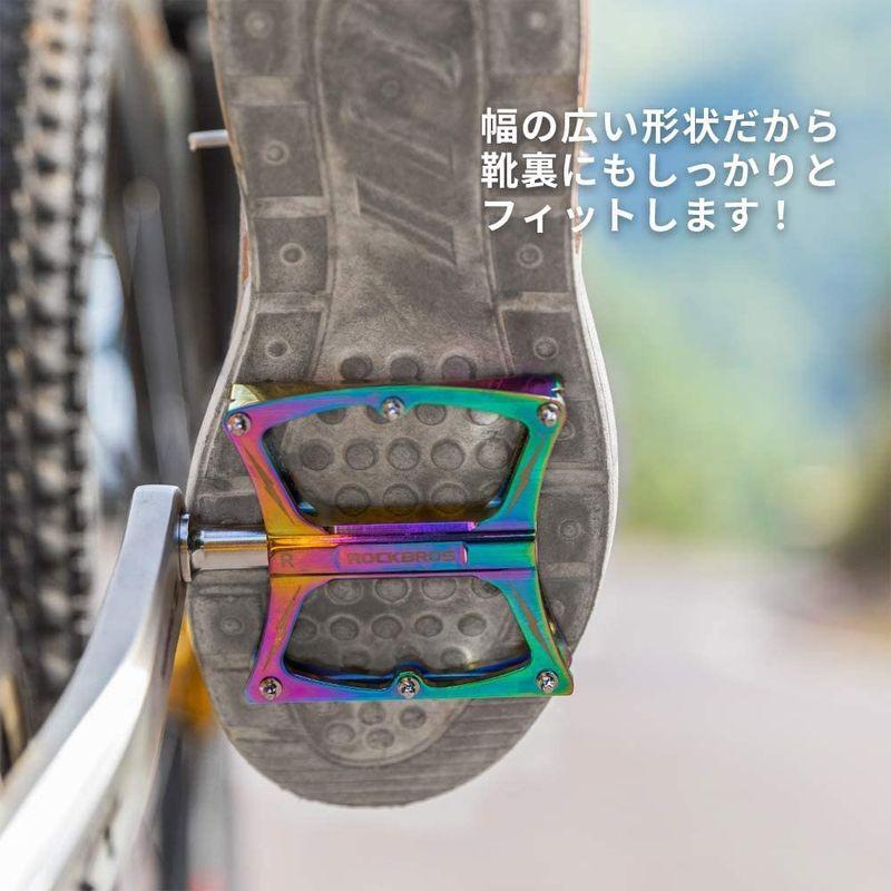 ROCKBROS(ロックブロス)自転車 ペダル フラットペダル アルミペダル 軽量 マジョーラカラー ロードバイク MTB クロスバイク 9｜mosaic-store｜08