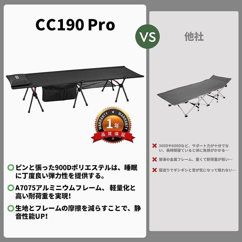【色:ブラック】ICECO コット 900D 耐荷重180KG 軽量2.8KG ICECO コット 900D 耐荷重180KG 軽量2.8KG 2WAY ハイ/ロー切替