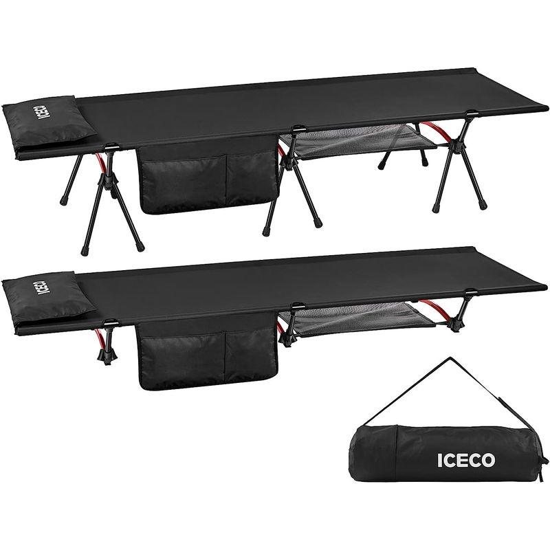 【色:ブラック】ICECO コット 900D 耐荷重180KG 軽量2.8KG ICECO コット 900D 耐荷重180KG 軽量2.8KG 2WAY ハイ/ロー切替