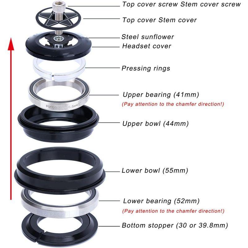 VGEBY ロードバイク ヘッドセットベアリング ヘッドセットトップキャップベアリングアルミニウム合金ヘッドセットトップキャップベアリング自｜mosaic-store｜02