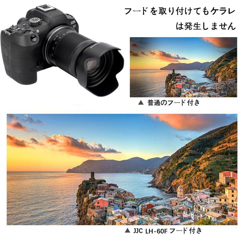 JJC EW-60F 可逆式 レンズフード Canon R7 / R10 + RF-S 18-150mm F3.5-6.3 IS STM &｜mosaic-store｜08