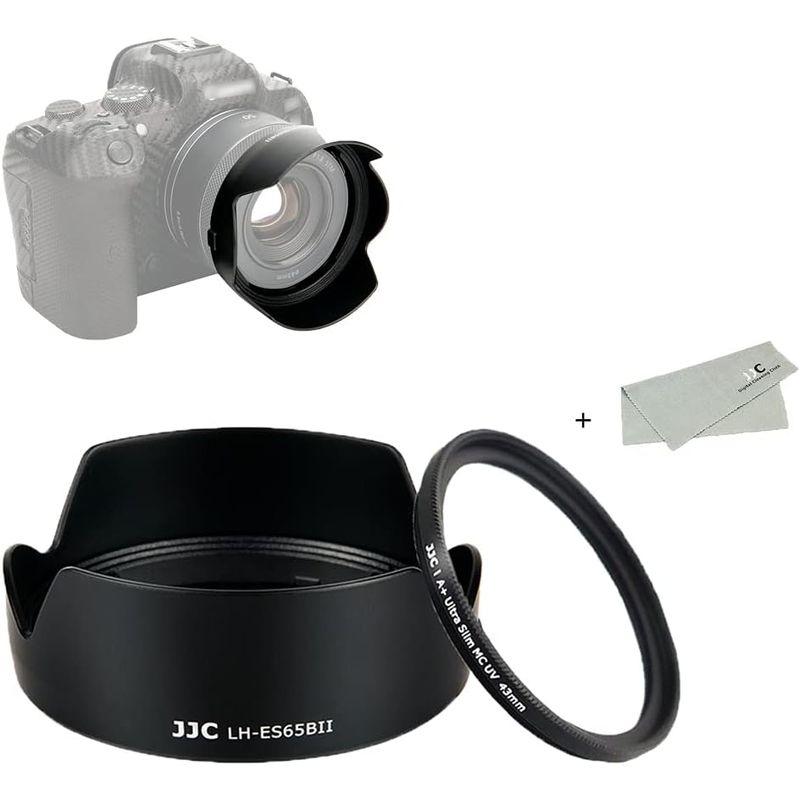 JJC 2-in-1 キャノン ES-65B 互換 花形 レンズフード と UVフィルター キット Canon RF 50mm F1.8 S｜mosaic-store｜02
