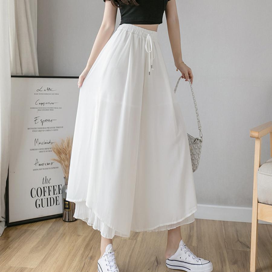 即納 ガウチョパンツ ワイドパンツ 韓国ファッション レディース 韓国 コーデ おしゃれ かわいい シフォン レース ホワイト ブラック ブルー 春 夏 秋 Ad019 Mosh韓国子供服 通販 Yahoo ショッピング