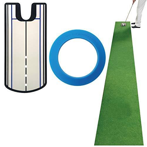 Danact ゴルフ練習 パターマット セット 3ｍ 有名な 4ｍ 5ｍ 単品 パター練習器具 シリコンパターカップ