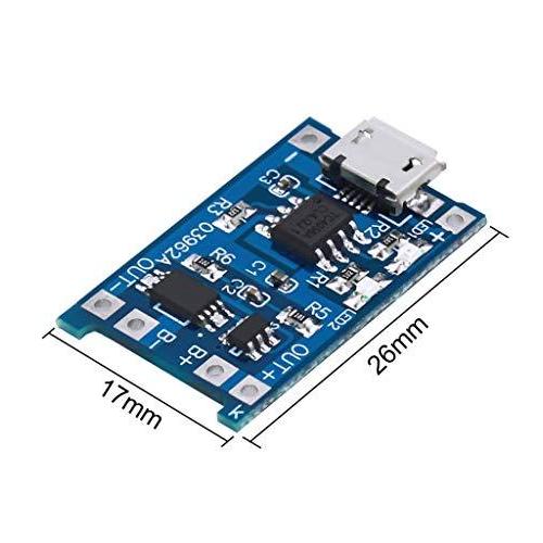 Keeyees Tp4056 リチウムイオン充電モジュール 5v 1a リチウムバッテリ充電ボード Micro Usb付き 保護ic搭載 5個入 Wssj B07wgzzt46 エムオー商店 通販 Yahoo ショッピング