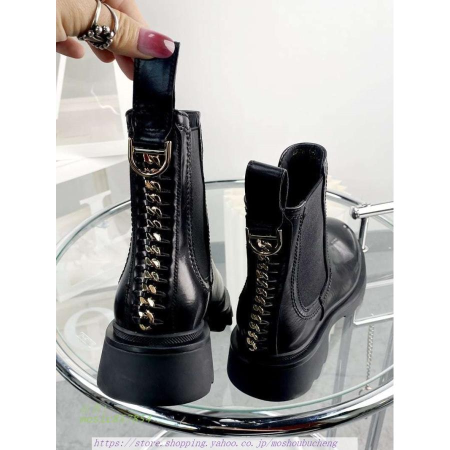 ネットオンラインストア 靴 カジュアル レディース 冬 21 冬物 チェーン風 サイドサイドゴアブーツ レザーブーツ チェルシーブーツ チェルシー ブーツ ショートブーツ 新作 ショップ Www Superavila Com