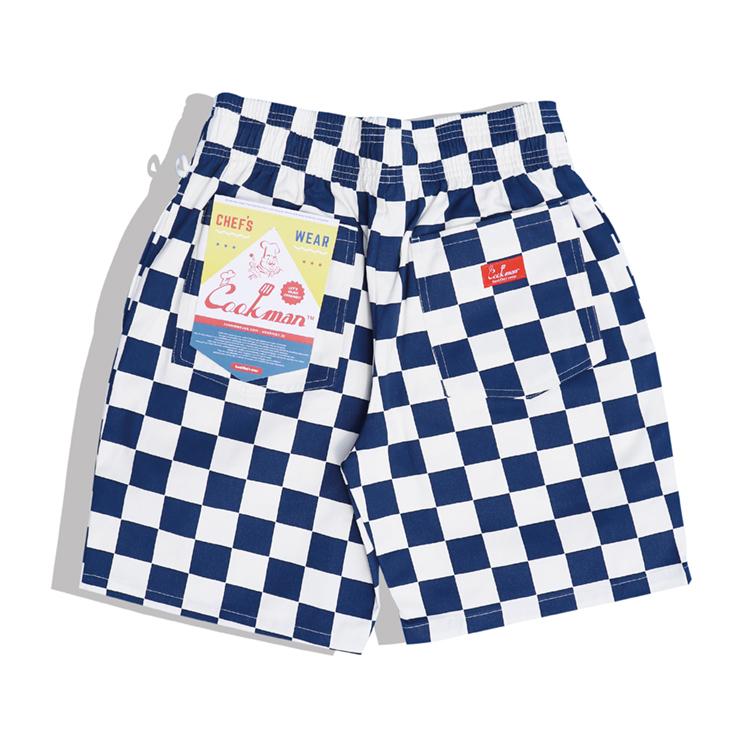 COOKMAN Chef Pants Short Checker Navy クックマン ショートパンツ シェフパンツ｜moshpunx｜04