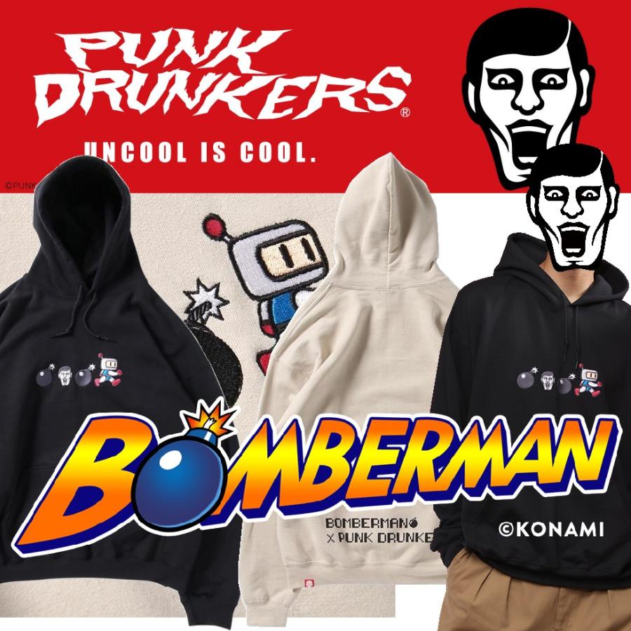 PUNKDRUNKERS x ボンバーマン ボンバーマン刺繍パーカ パンクドランカーズ プルオーバー : pds-22154 :  MOSHMACHINE@Yahoo!店 - 通販 - Yahoo!ショッピング