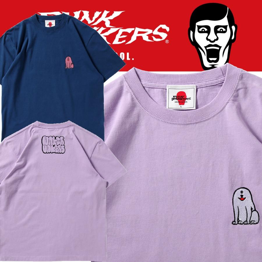 PUNKDRUNKERS 刺繍犬TEE パンクドランカーズ | PUNK DRUNKERS
