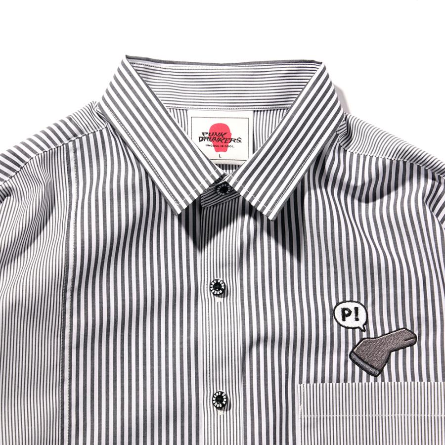 PUNK DRUNKERS PUNKDRUNKERS バーコードストライプシャツ パンク