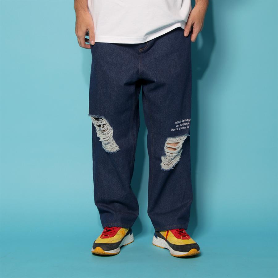 PUNK DRUNKERS PUNKDRUNKERS わざとダメージデニムパンツ パンク PUNK DRUNKERS PUNKDRUNKERS わざとダメージデニムパンツ パンク