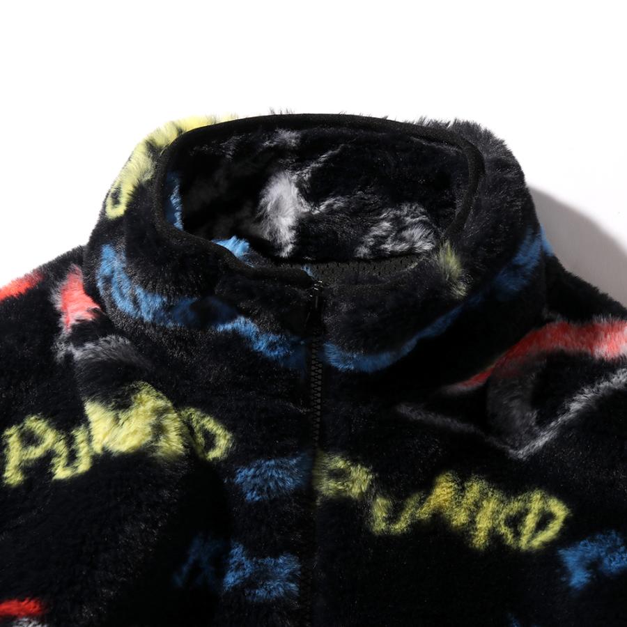 PUNK DRUNKERS PUNKDRUNKERS PDSロゴ総柄ファーJKT パンク