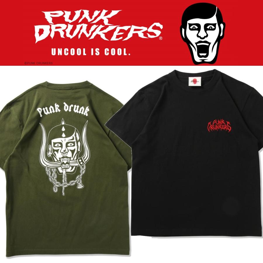 PUNK DRUNKERS PUNKDRUNKERS メタルロゴ刺繍TEE パンク