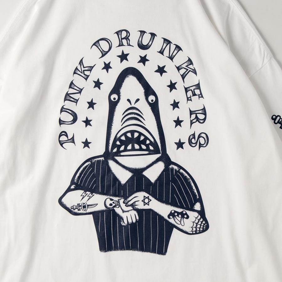 PUNK DRUNKERS PUNKDRUNKERS タトゥー鮫人BIGロンTEE パンク