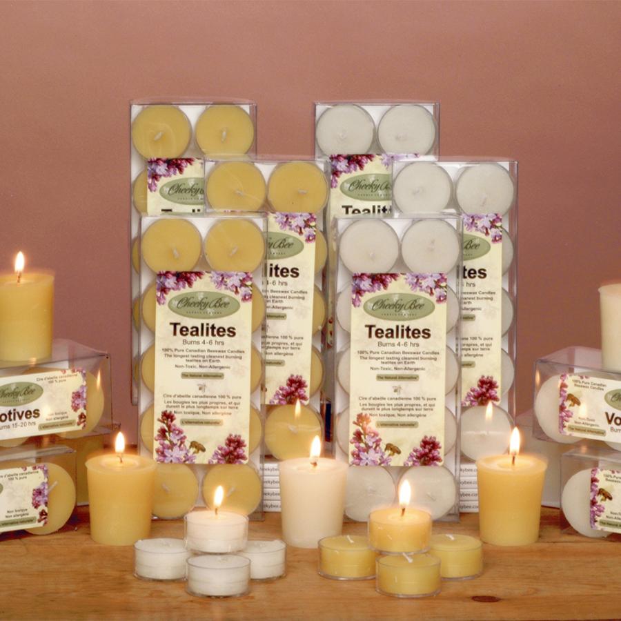 蜜蝋製アロマキャンドルの大小4個 蜜蝋製アロマキャンドルの大小4個