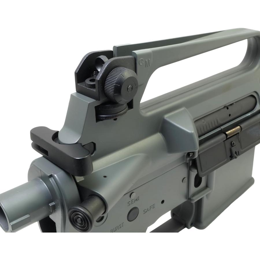[E&C] コルト リアル刻印 M16A2 スタイル メタルレシーバー M4 電動ガン用 A2補強リブ搭載 レトロミリタリー外観強化 [MP314C-GY]の画像