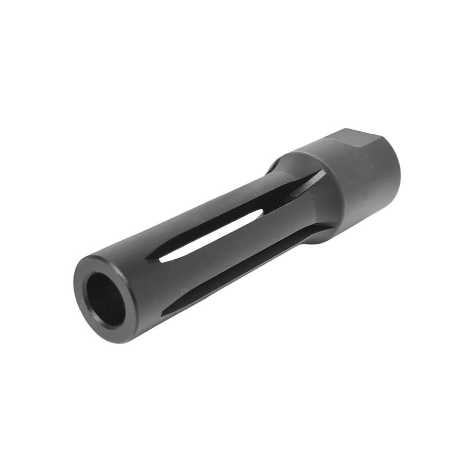 [E&C] G28 DMR Style フラッシュハイダー for 14mm逆ネジ｜HK417 / G28×アルミ×全長85mm！DMR ...