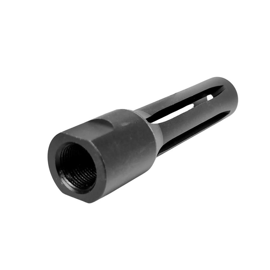 [E&C] G28 DMR Style フラッシュハイダー for 14mm逆ネジ｜HK417 / G28×アルミ×全長85mm！DMR ...