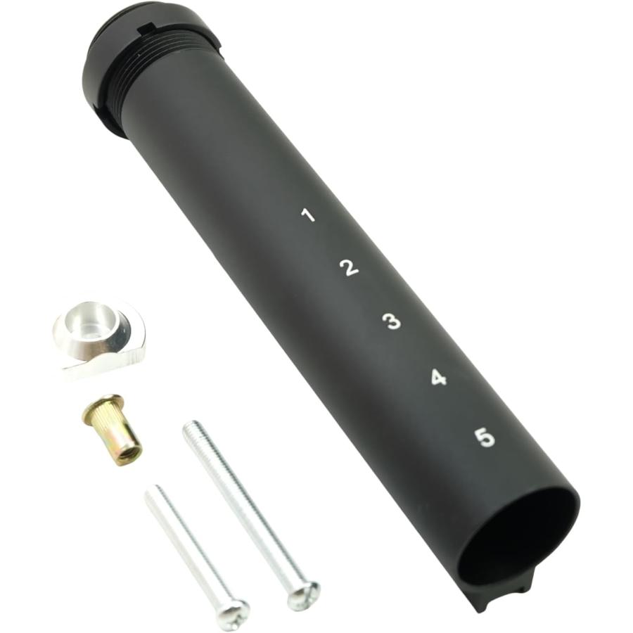 ZepoR】アルミCNC 6ポジションナンバー入りストックパイプ｜軽量高剛性