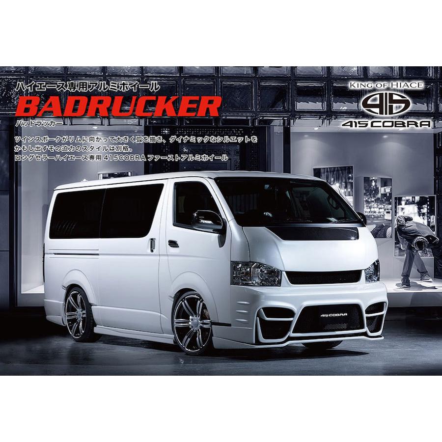 415COBRA ハイエース ホイール BADRUCKER 1 バッドラッカー ワン 17インチ 6.5J 38 6-139.7 BLACK POLISH 1本 | ハイエース専用 200系 HIACE ブラック｜mostprice｜04