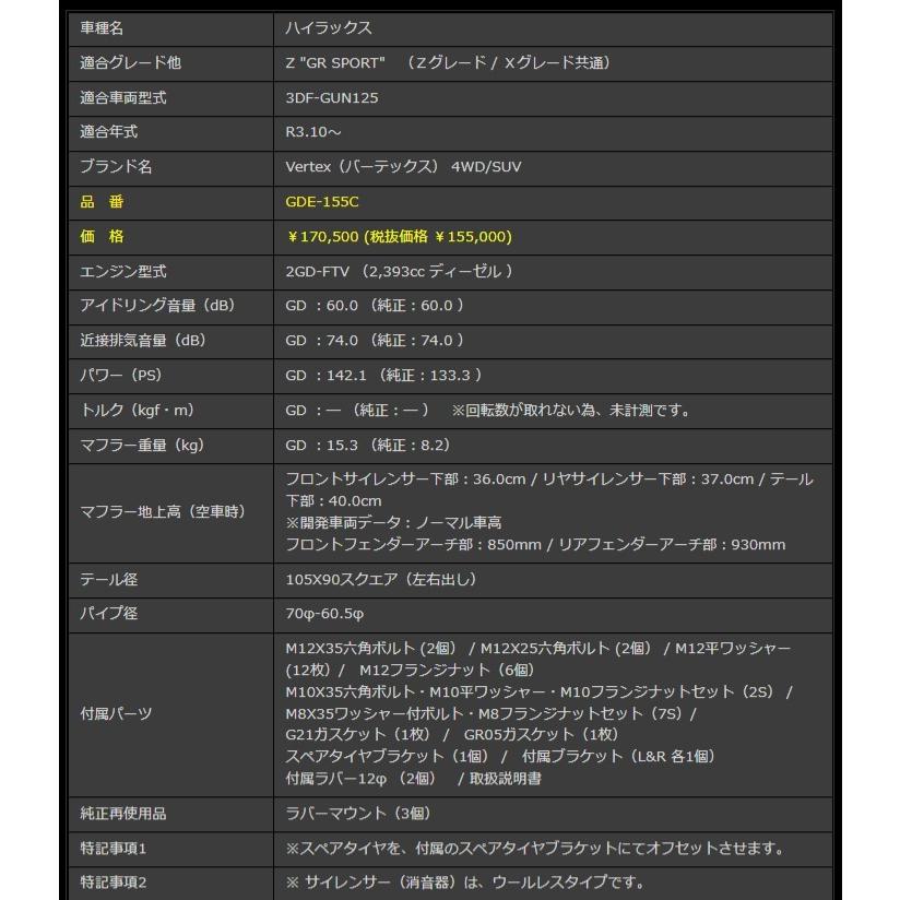 GRドレスアップマフラー HILUX GR SPORT GRドレスアップマフラー HILUX GR SPORT パーツ