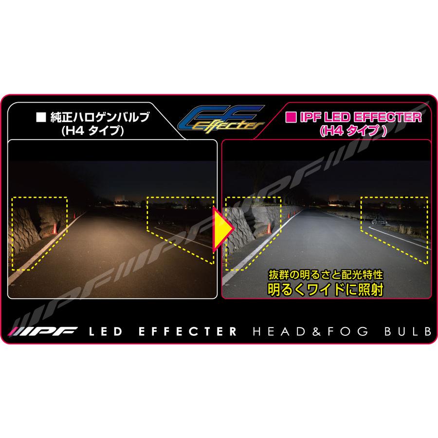 IPF IPF LED エフェクター ヘッド＆フォグ バルブ 6500K H4〔E141HFBW
