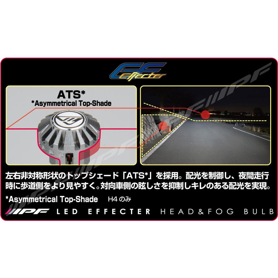 IPF IPF LED エフェクター ヘッド＆フォグ バルブ 6500K H4〔E141HFBW