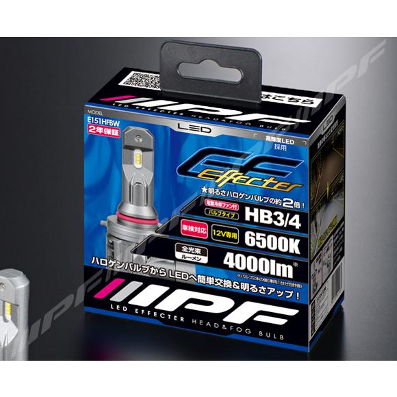 IPF LED エフェクター ヘッド＆フォグ バルブ 6500K HB3 / HB4