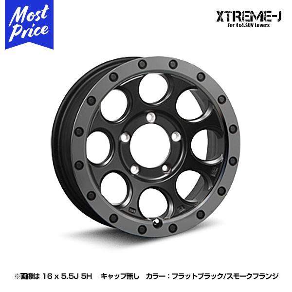 エクストリームJ XTREME-J XJ03 16インチ 5.5J 20 5-139.7 フラットブラック/スモークフランジ ホイール1本