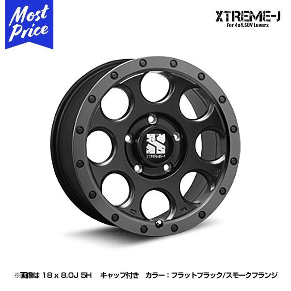 エクストリームJ XTREME-J XJ03 18インチ 8.0J 50 5-150 フラットブラック/スモークフランジ ホイール1本