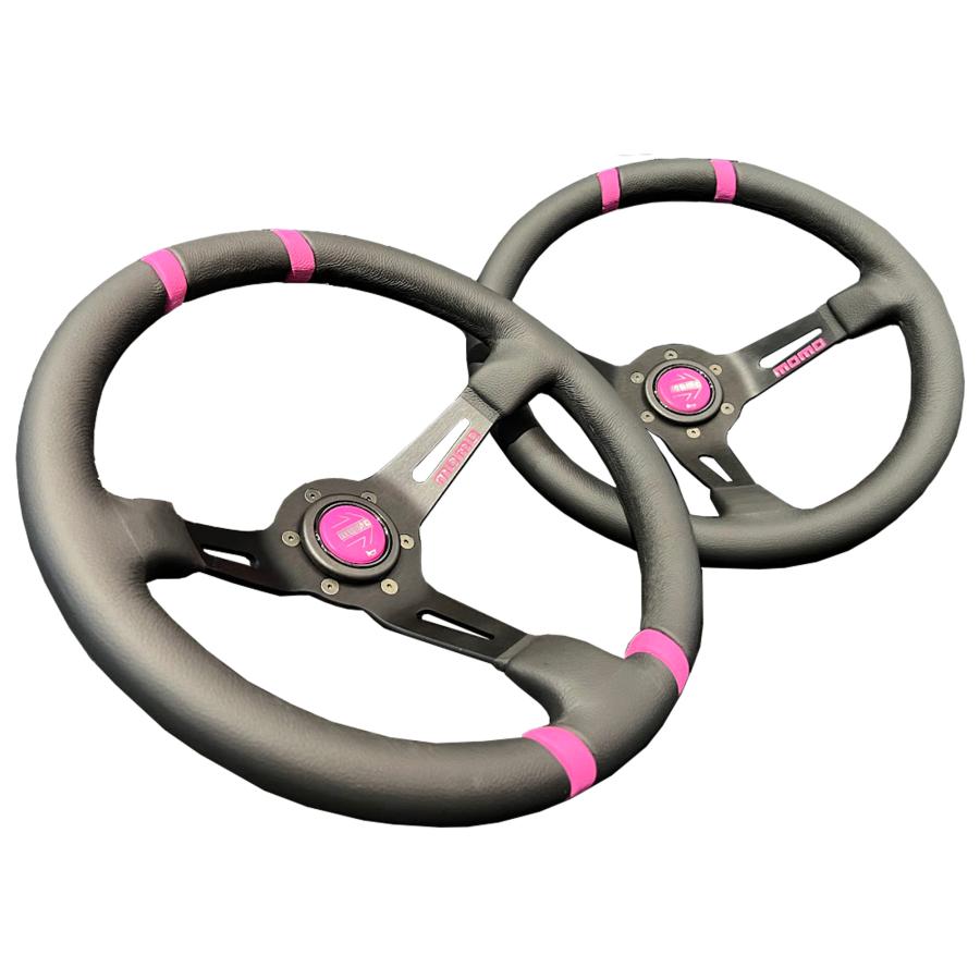 MOMO ステアリング ドリフト ピンクリボン 330mm〔AL-03〕| PINK MOMO ステアリング ドリフト ピンクリボン 330mm〔AL-03〕| PINK