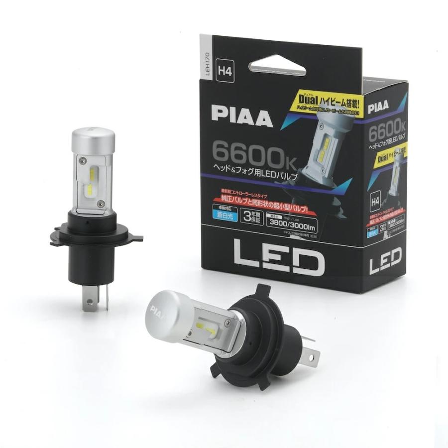 PIAA ピア ヘッド＆フォグ用LEDバルブ 6600K H4 2個入り〔LEH170