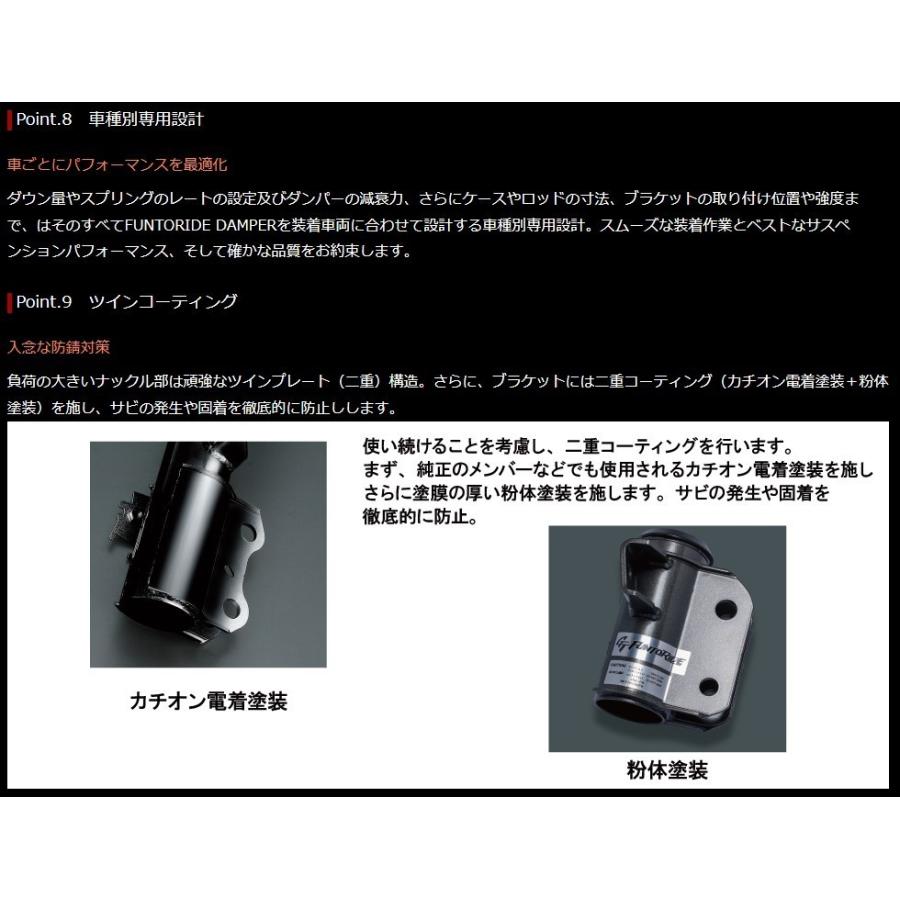 タナベ 車高調 GT FUNTORIDE DAMPER カローラスポーツハイブリッド〔FRDZWE211HK〕| ジーティー ファントライド ダンパー サスペンション 全長調整式 TANABEの画像