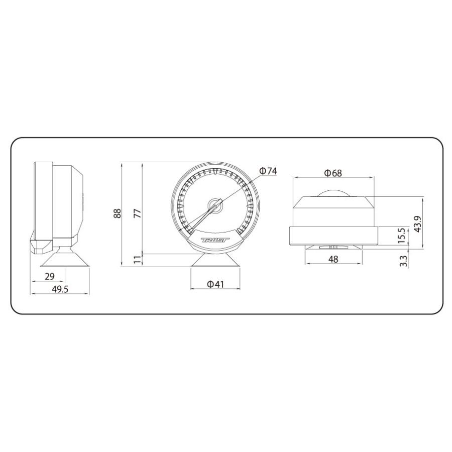 TRUST トラスト シリウスメーター 油温計 〔16001732〕｜mostprice｜03